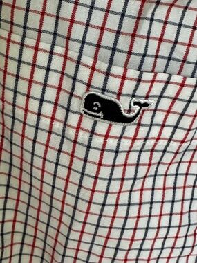 NWT Men's Vineyard Vines Classic Fit Tucker Shirt Large White Red Blue Cotton